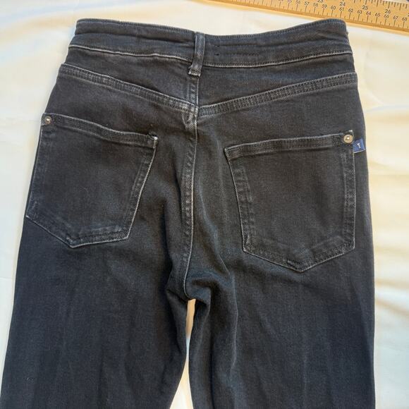 Anthropologie Pilcro High Rise Straight Jeans Black Split Hem Women’s Size 26 - Picture 9 of 16